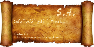 Sóvágó Anett névjegykártya