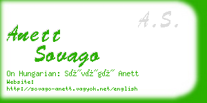 anett sovago business card